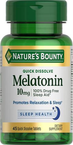 MELATONINA 10 MG NATURE'S BOUNTY 45 TABLETAS NO GMO