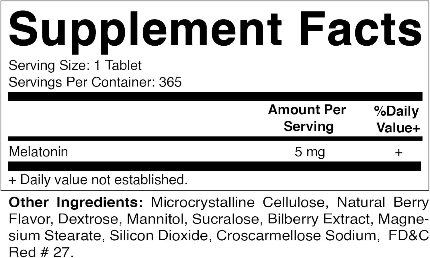 MELATONINA 5 MG 365 TABLETAS VITAMATIC