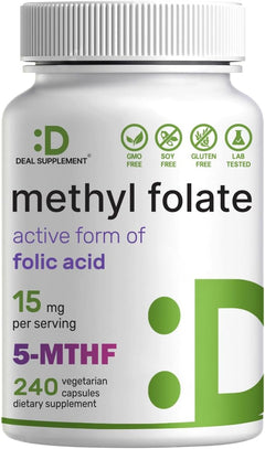 METIL FOLATO  25000 MCG DEAL 240 CÁPSULAS NO GMO METHYL FOLATE