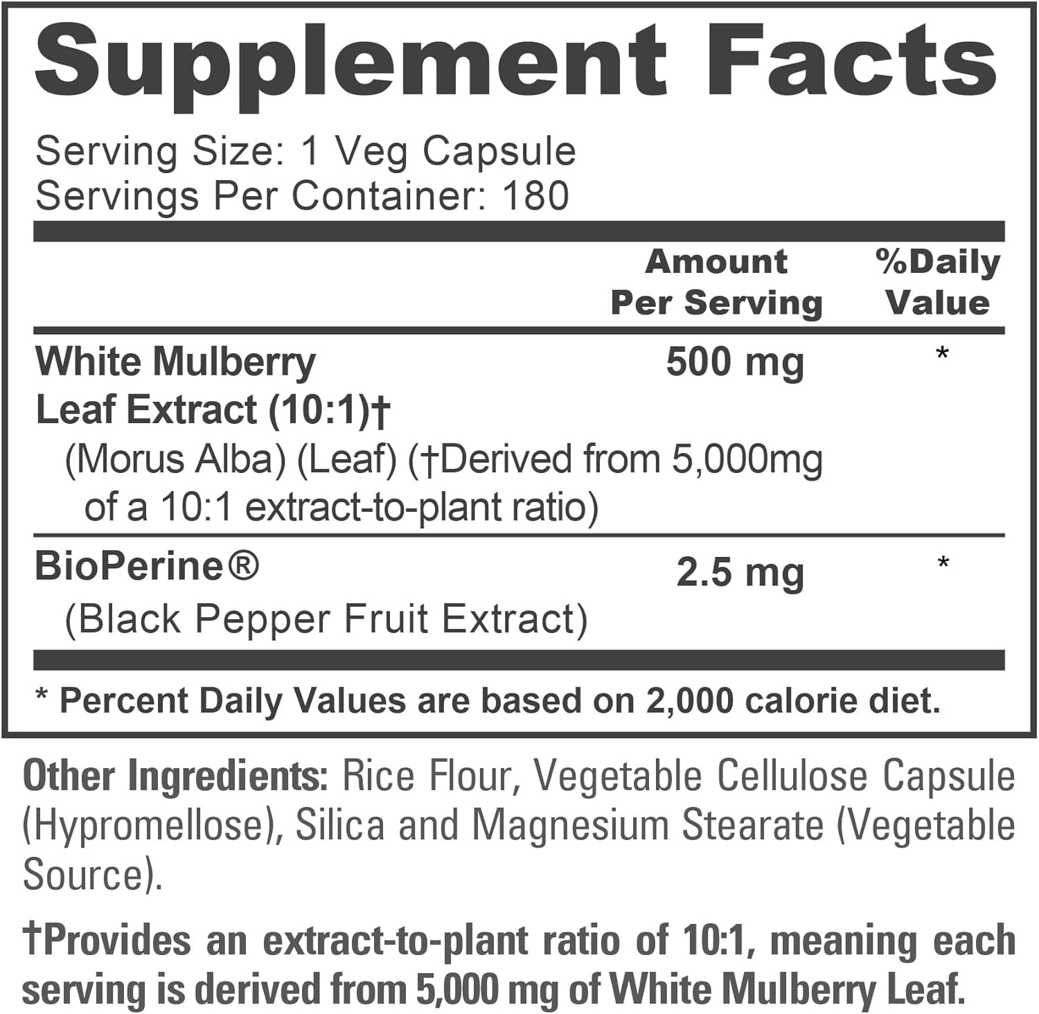 MULBERRY NUSAPURE 5000 MG CON BIOPERINA 2.5 MG 180 CAPSULAS VEGETALES