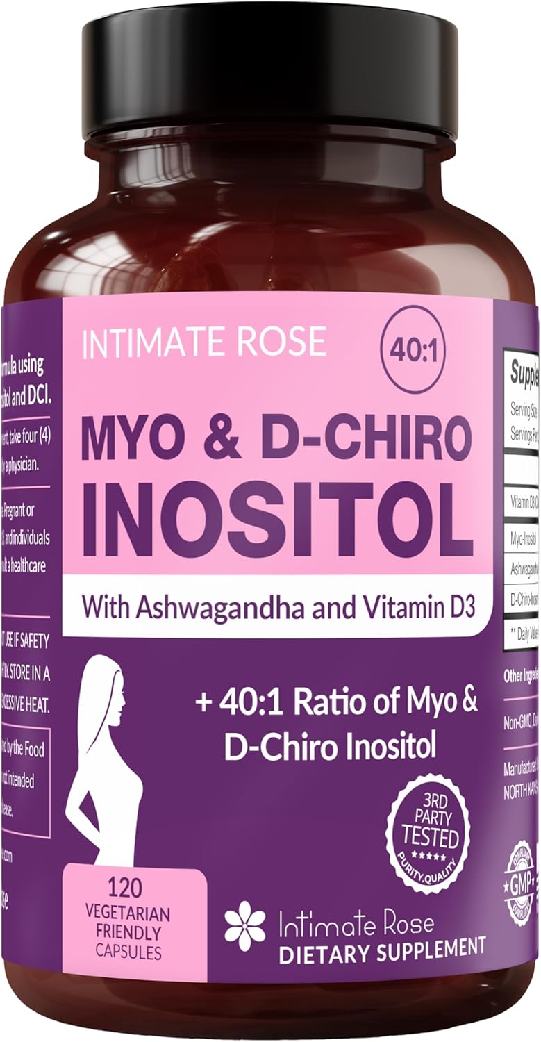 MYO DCHIRO INOSITOL 2550 MG 120 CAPSULAS VEGANO SIN GMO INTIMATE ROSE