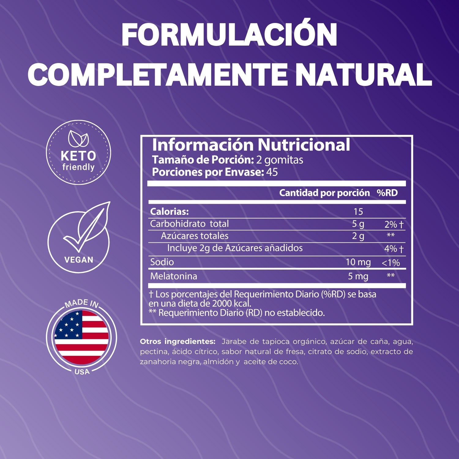 MELATONINA 5 MG DREAMSLEEP 90 GOMITAS NUTRATONICS VEGANO, NO GMO, SIN GLUTEN