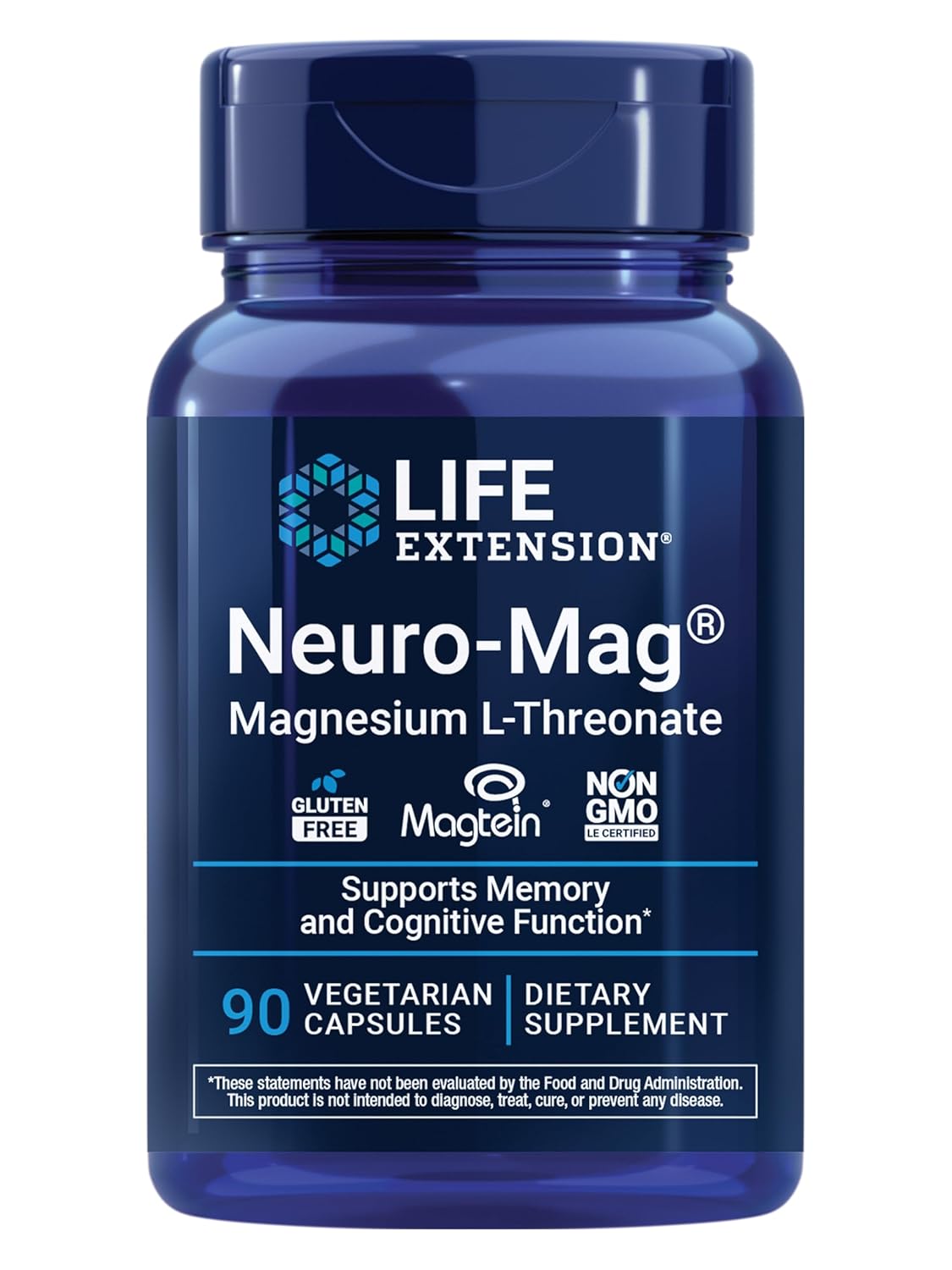 NEURO MAG TREONATO DE MAGNESIO 2000 MG 90 CAPSULAS VEGETALES LIFE EXTENSION