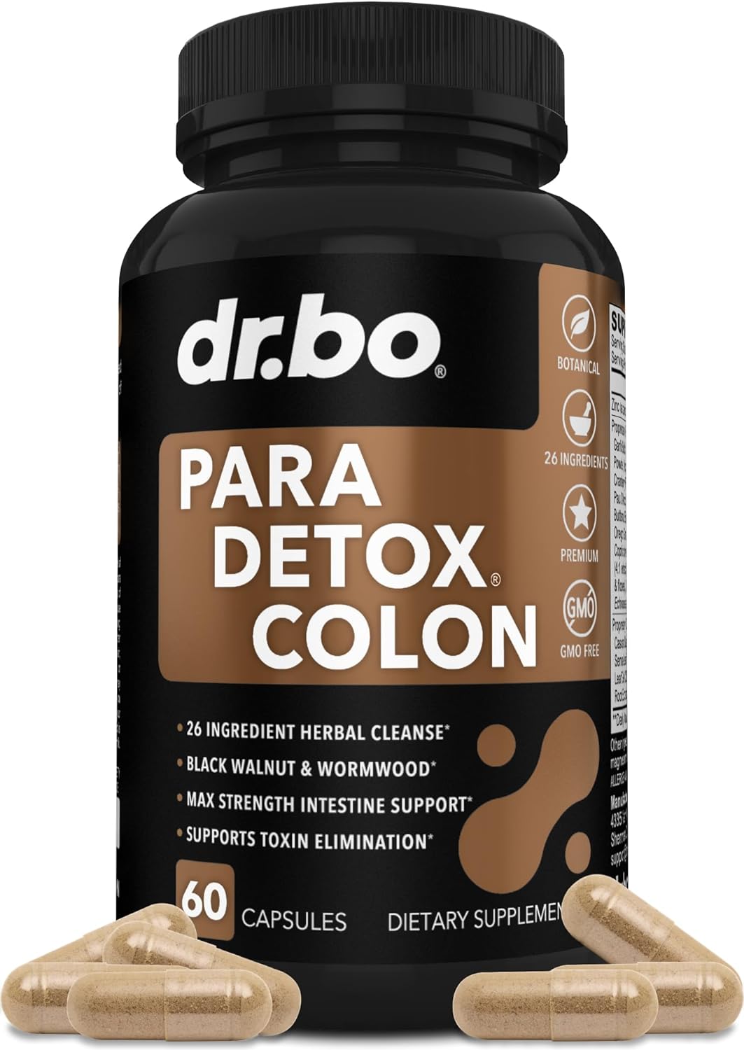 PARA DETOX COLON 1,321.7MG 60 CAPSULAS NO GMO DR BO