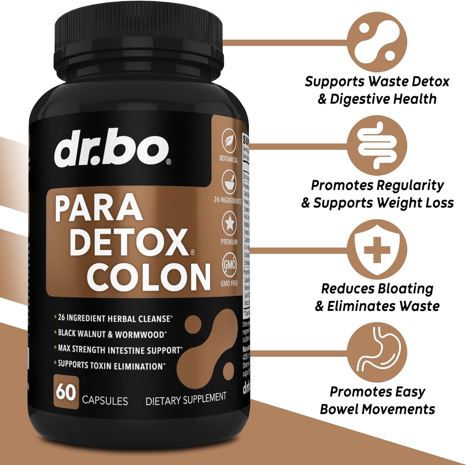 PARA DETOX COLON 1,321.7MG 60 CAPSULAS NO GMO DR BO