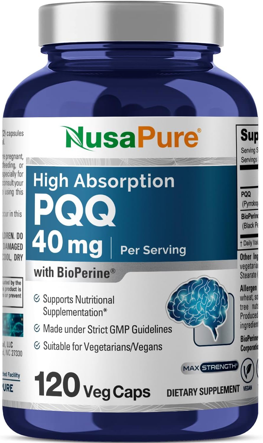 PQQ NUSAPURE 40 MG 120 CÁPSULAS VEGETALES VEGANO NO GMO