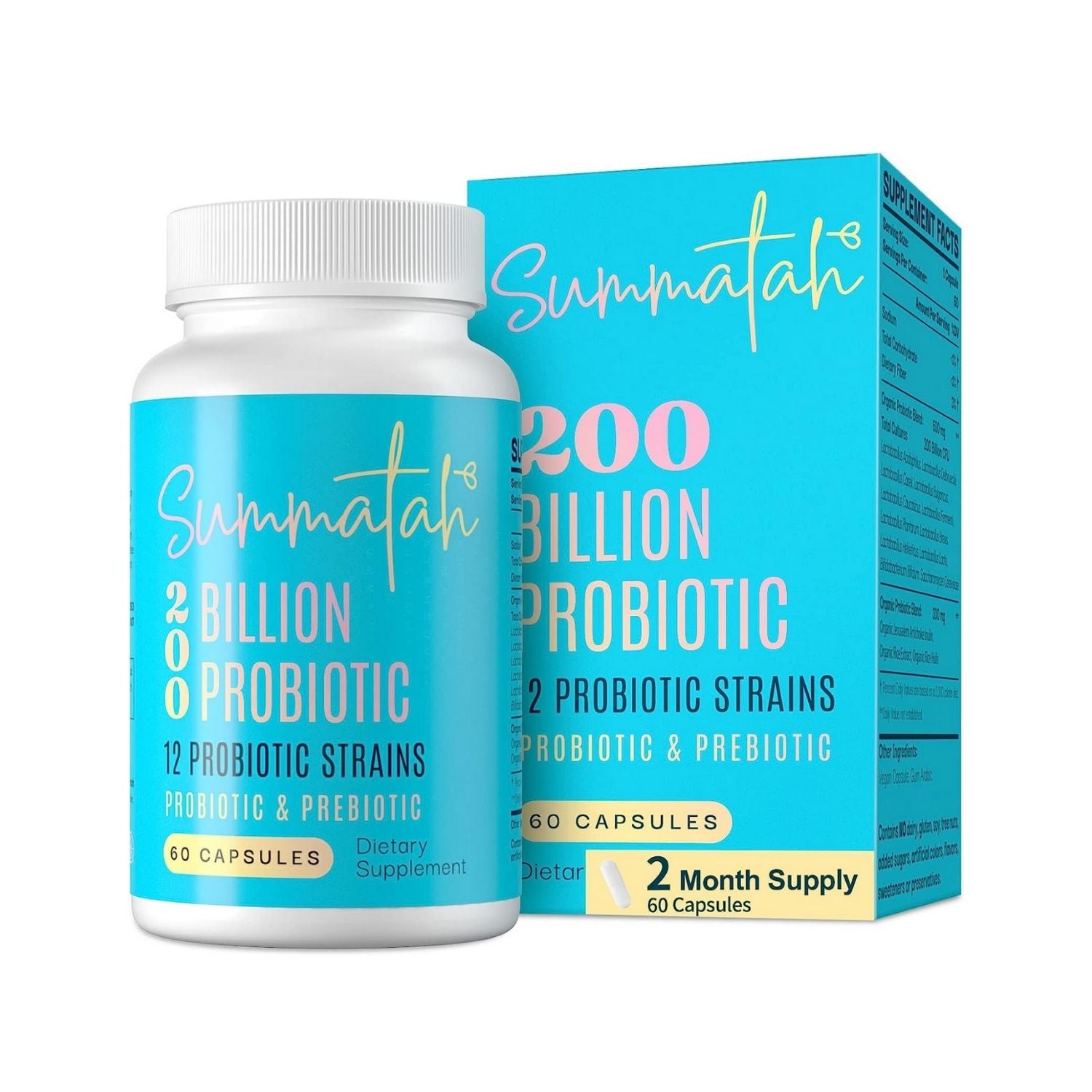 PROBIOTICOS 12 CEPAS 200 BILLONES CFU 60 CAPSULAS VEGANO SUMMATAH