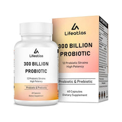 PROBIOTICOS  300 BILLONES CFU 12 CEPAS 60 CAPSULAS SING GMO VEGANO LIFEATLAS