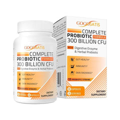 PROBIOTICOS CON ENZIMAS DIGESTIVAS  300 BILLONES CFU 11 CEPAS 60 CAPSULAS GOGOSATIS