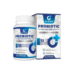 PROBIOTICOS CON FIBRA 300 BILLONES CFU 12 CEPAS 60 CAPSULAS VEGANO OLOBIO