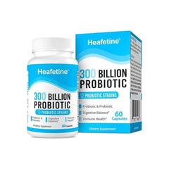 PROBIOTICOS Y PREBIOTICOS 300 BILLONES CFU 12 CEPAS 60 CAPSULAS HEAFETINE