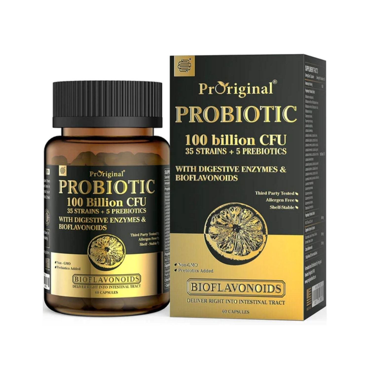 PROBIOTICOS CON ENZIMAS  35 CEPAS  100 BILLONES CFU 60 CAPSULAS PRORIGINAL