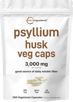 PSYLLIUM HUSK 3,000 MG 500 CAPSULAS MICROINGREDIENTS NON GMO