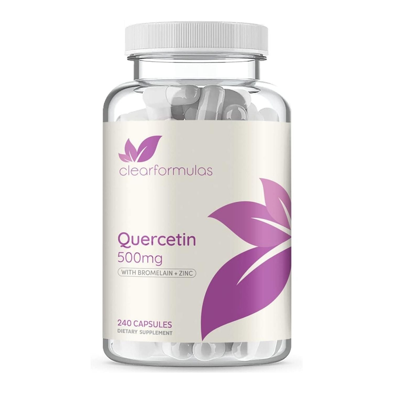 QUERCETINA 500 MG CON BROMELINA 100 MG Y ZINC 515 MG 240 CAPSULAS CLEARFORMULAS