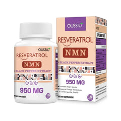 RESVERATROL CON NMN Y EXTRACTO DE PIMIENTA NEGRA 950 MG 120 TABLETAS OUSSIU