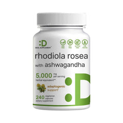 RHODIOLA ROSEA CON ASHWAGANDHA DEAL 5000 MG 240 CAPSULAS SIN GMO