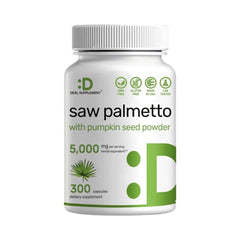 SAW PALMETTO 5000 MG CON SEMILLA DE CALABAZA 50 MG 300 CAPSULAS SIN GMO DEAL