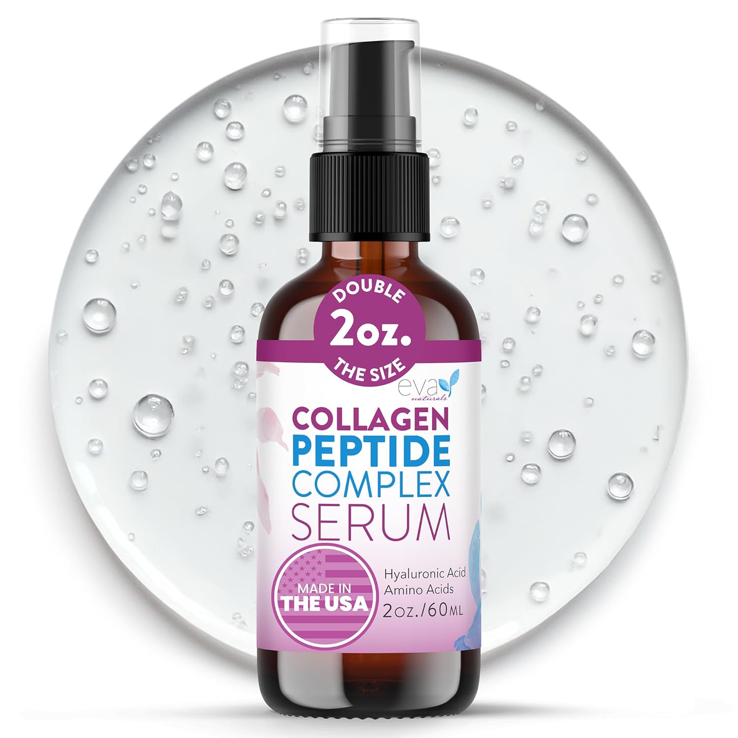 SERUM COLAGENO PEPTIDOS COMPLEX + ACIDO HIALURONICO Y AMINOACIDOS 60 ML EVA NATURALS