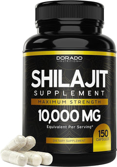 SHILAJIT 10000 MG 150 CÁPSULAS NO GMO DORADO NUTRITION