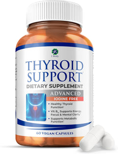 SOPORTE PARA TIROIDES  930 MG CON TIROSINA 300 MG 60 CAPSULAS VEGANO SIN GMO IBODY THYROID SUPPORT WITH TYROSINE