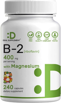 VITAMINA B2 + MAGNESIO DEAL 400 MG 240 CAPSULAS SIN GMO