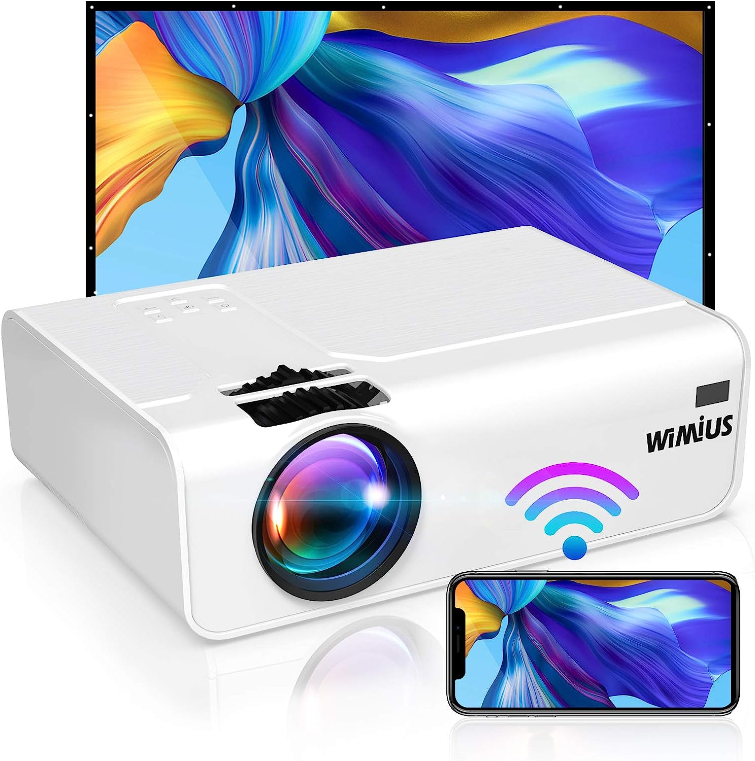 MINI PROYECTOR PORTATIL MULTIMEDIA WIMIUS K2 CON WIFI 5500 LUMENES 200 PULGADAS