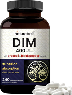 DIM + EXTRACTO DE BRÓCOLI + EXTRACTO DE PIMIENTA NEGRA 400 MG 240 CÁPSULAS DIM + BROCCOLI + BLACK PEPPER EXTRACT NATUREBELL