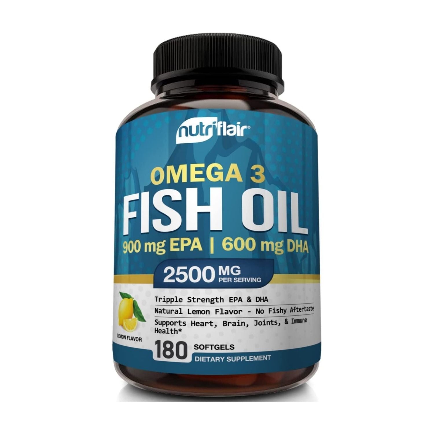 FISH OIL OMEGA 3  2,500 MG CON EPA 900 MG Y DHA 600 MG 180 CAPSULAS BLANDAS NUTRIFLAIR