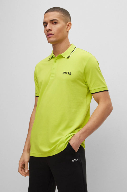 Cotton blend polo shirt with contrast details