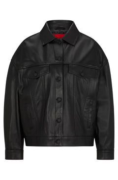 Lamb Leather jacket with Red Logo Label