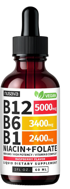 VITAMINA B12 5,000 MCG B6 3,400 MCG B1 2,400 MCG 60 ML SIN GMO NUSAVA