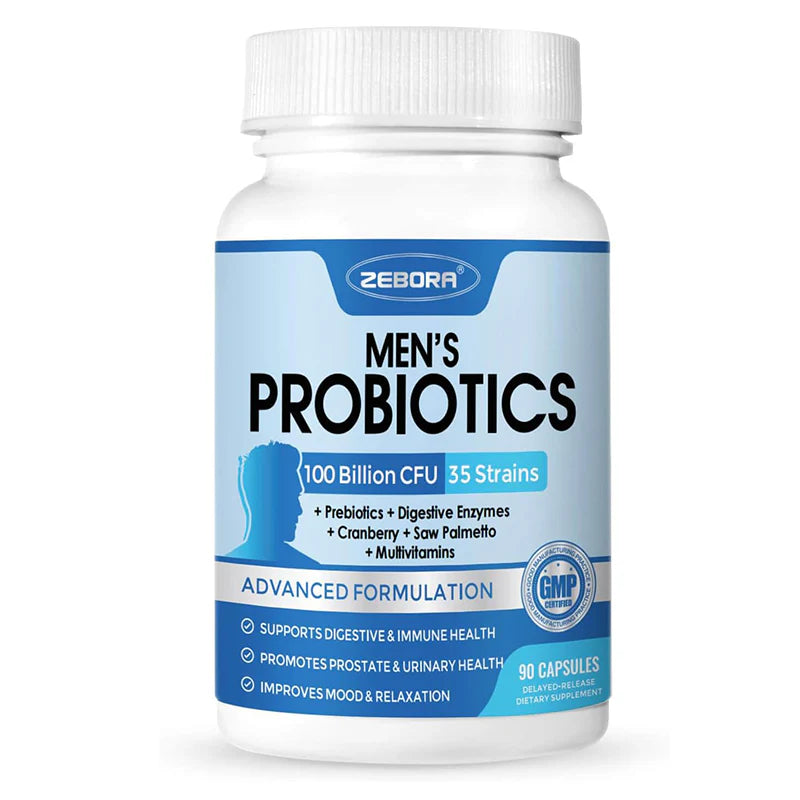 PROBIOTICOS PARA HOMBRES ZEBORA 100 BILLONES CFU 35 CEPAS 90 CAPSULAS NO GMO