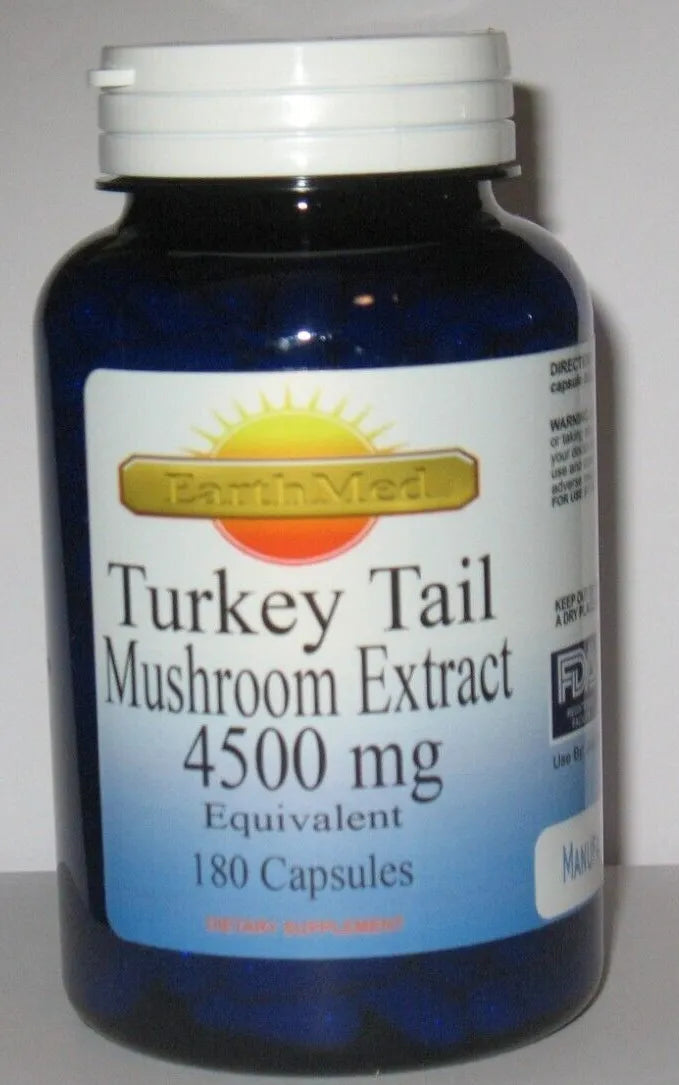 HONGO COLA DE PAVO 4500 MG 180 CÁPSULAS TURKEY TAIL MUSHROOM EARTHMED