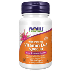 VITAMINA D3 NOW 5,000 IU 240 CAPSULAS BLANDAS