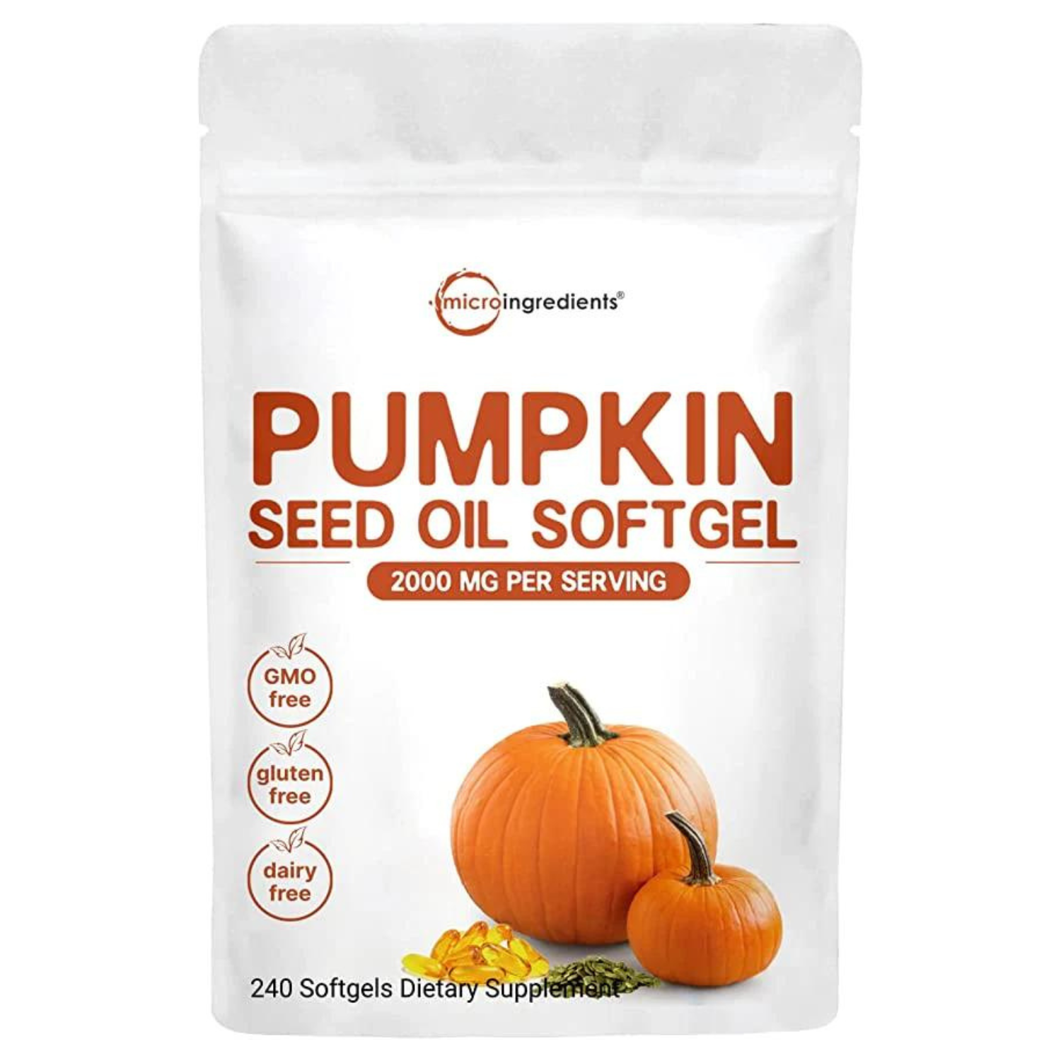 SEMILLAS DE CALABAZA MICROINGREDIENTS 2000 MG 240 CAPSULAS BLANDAS PUMPKIN SEEDS