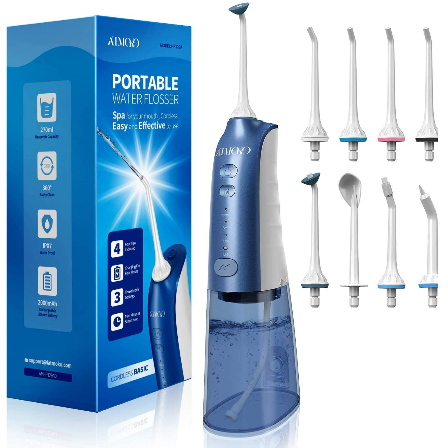 IRRIGADOR DENTAL ATMOKO HP129A 3 MODOS 8 CABEZALES