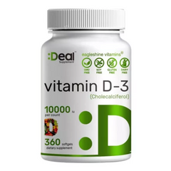 VITAMINA D3 DEAL SUPPLEMENTS 10,000 IU 360 CAPSULAS BLANDAS