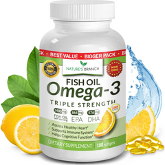 FISH OIL 2400 MG OMEGA 3 1440 MG CON EPA 864 MG Y DHA 576 MG 180 CAPSULAS BLANDAS NATURES BRANCH