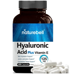 ÁCIDO HIALURONICO 100MG CON VITAMINA E 25 MG NATUREBELL 180 CAPSULAS VITAMINA E SIN GMO