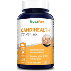 CANDIHEALTH COMPLEX  1257 MG (EXTRACTO DE HOJA DE OREGANO 500 MG CON ÁCIDO CAPRÍLICO 400 MG) NUSAPURE 120 CAPSULAS VEGANO