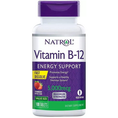 VITAMINA B12 5,000 MCG 100 TABLETAS SUBLINGUALES VEGANO NATROL