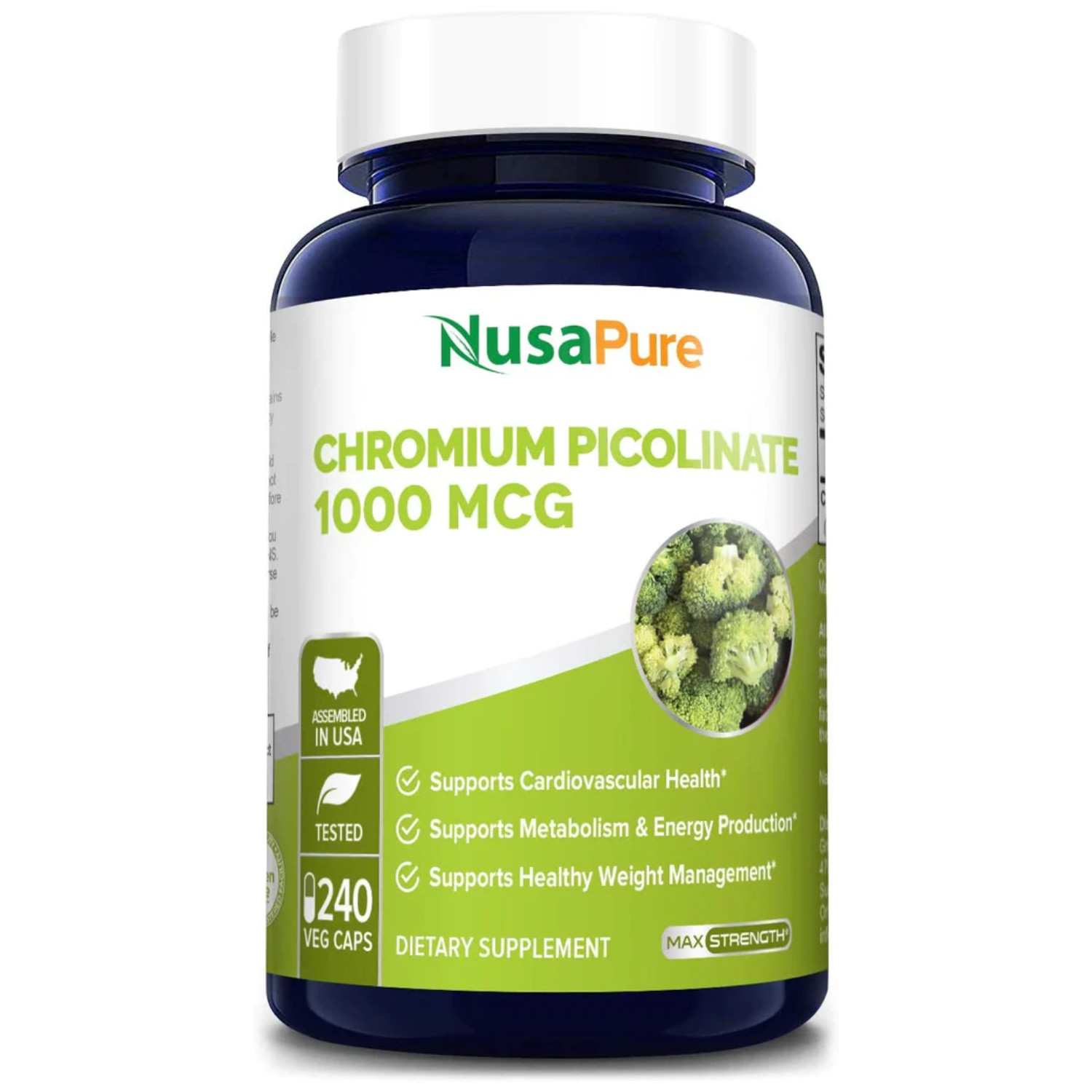 PICOLINATO DE CROMO NUSAPURE 1,000 MCG 240 CAPSULAS VEGETALES