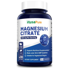 CITRATO DE MAGNESIO NUSAPURE 833MG 200 CAPSULAS VEGANO