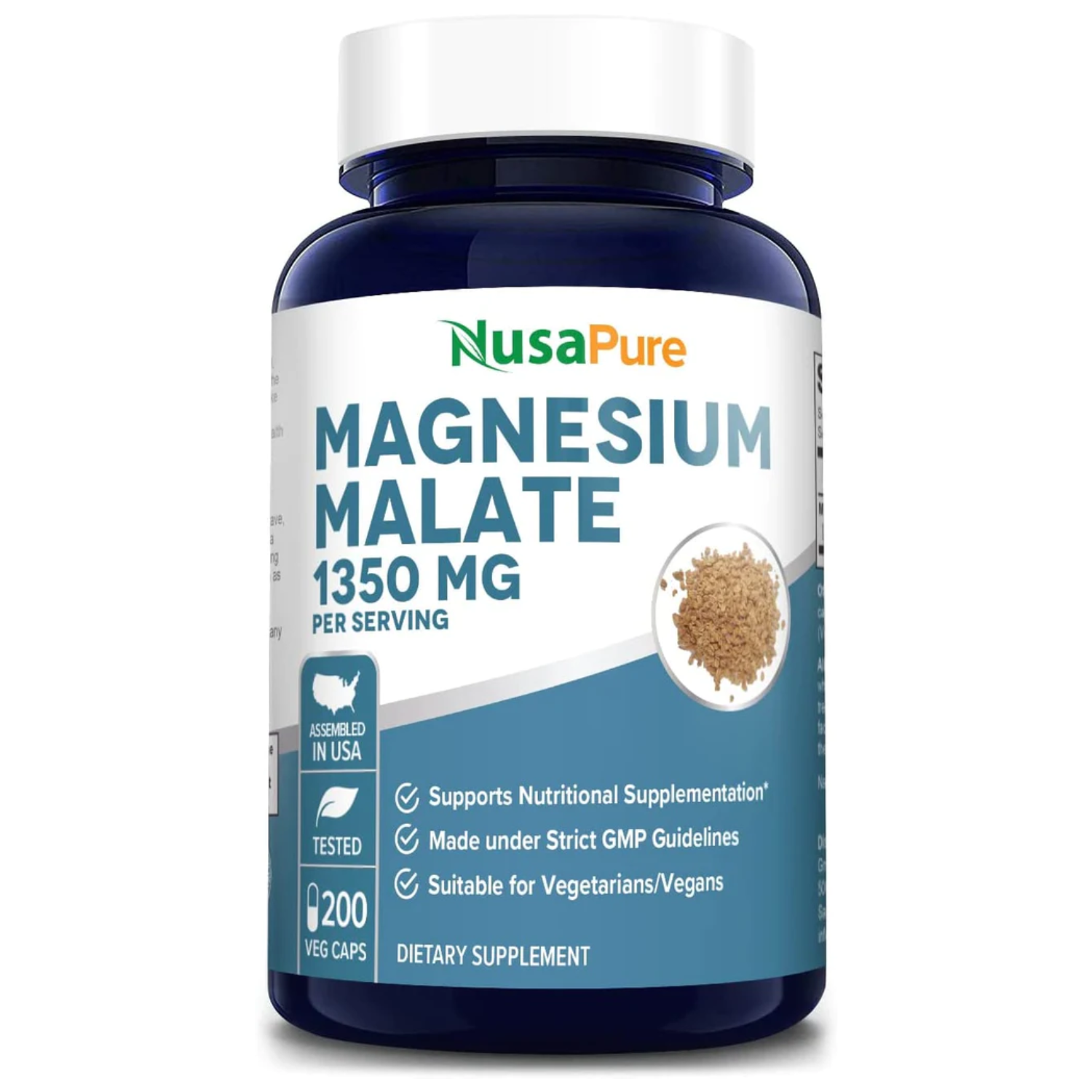 MALATO DE MAGNESIO NUSAPURE 1350 MG 200 CAPSULAS