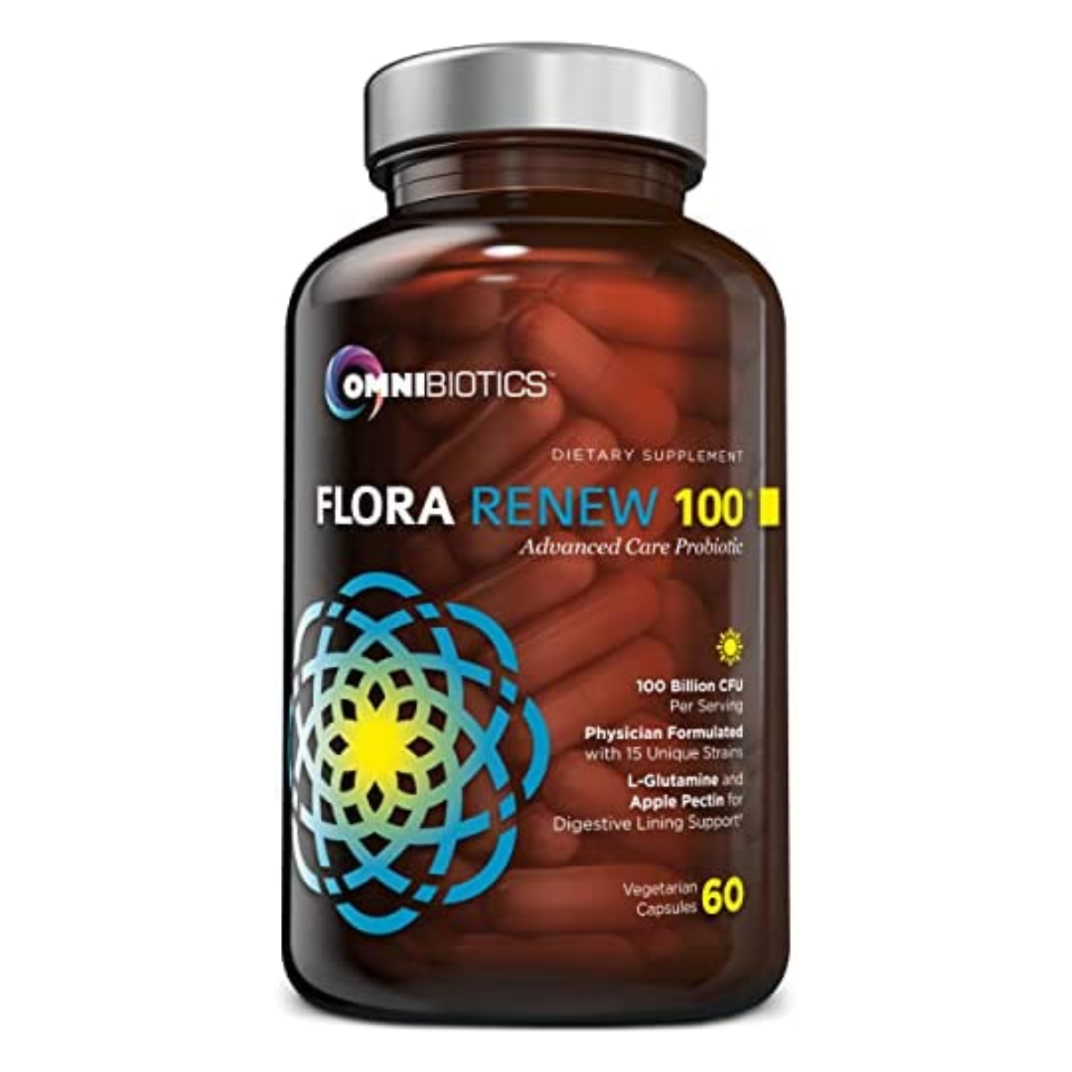 PROBIOTICOS FLORA RENEW CULTIVO 100 BILLONES UFC 60 CAPSULAS VEGANO SIN GMO OMNIBIOTICS