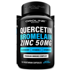 QUERCETINA 500 MG CON BROMELINA 150 MG Y VITAMINA C D3  120 CAPSULAS VEGETALES OROLINE NUTRITION