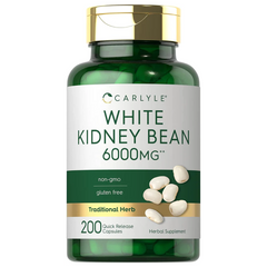 WHITE KIDNEY BEAN BLOQUEADOR DE CARBOHIDRATOS CARLYLE 6,000 MG 200 CAPSULAS SIN GMO