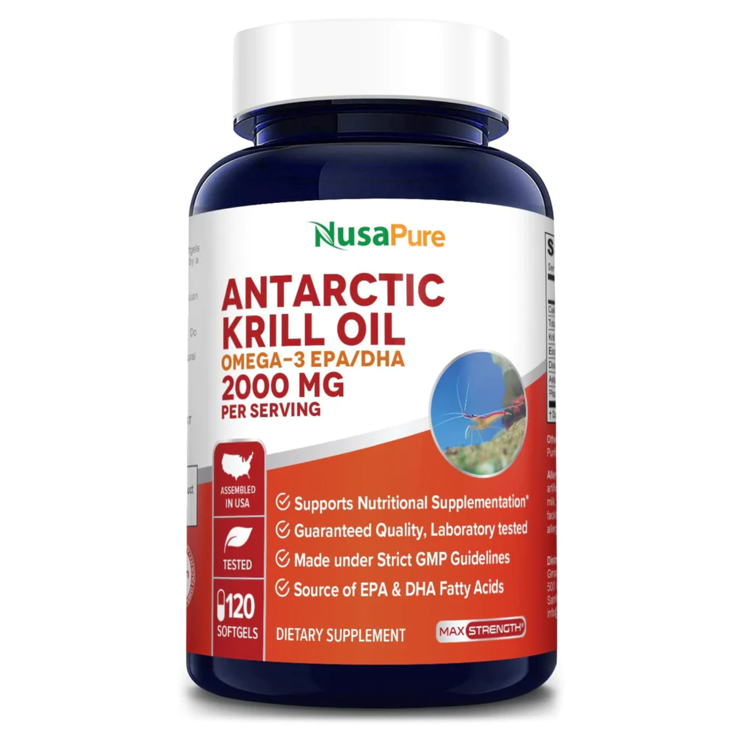 KRILL OIL ANTARCTIC  OMEGA 3 2000 MG 120 CAPSULAS BLANDAS NUSAPURE