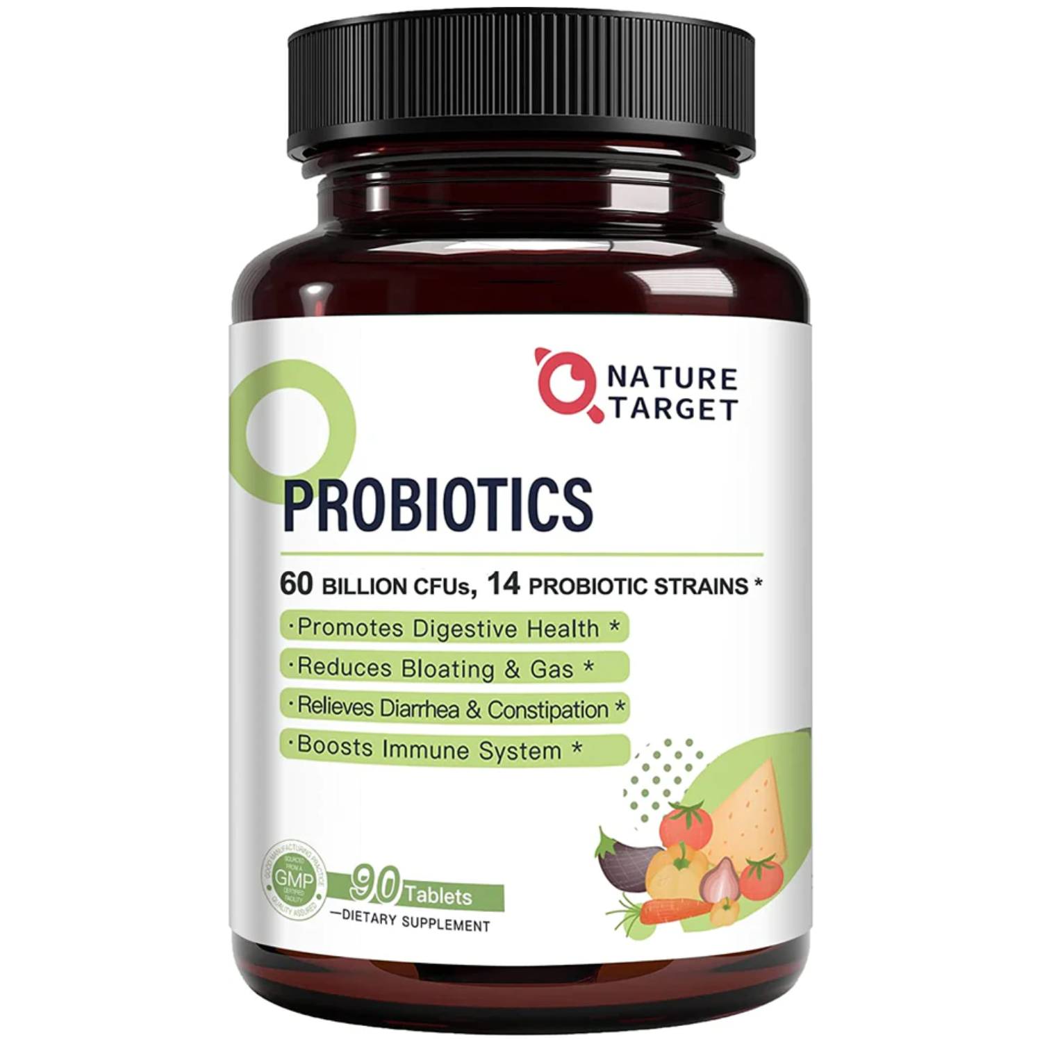 PROBIOTICOS  14 CEPAS 60 BILLONES CFU 90 CAPSULAS SIN GMO NATURE TARGET