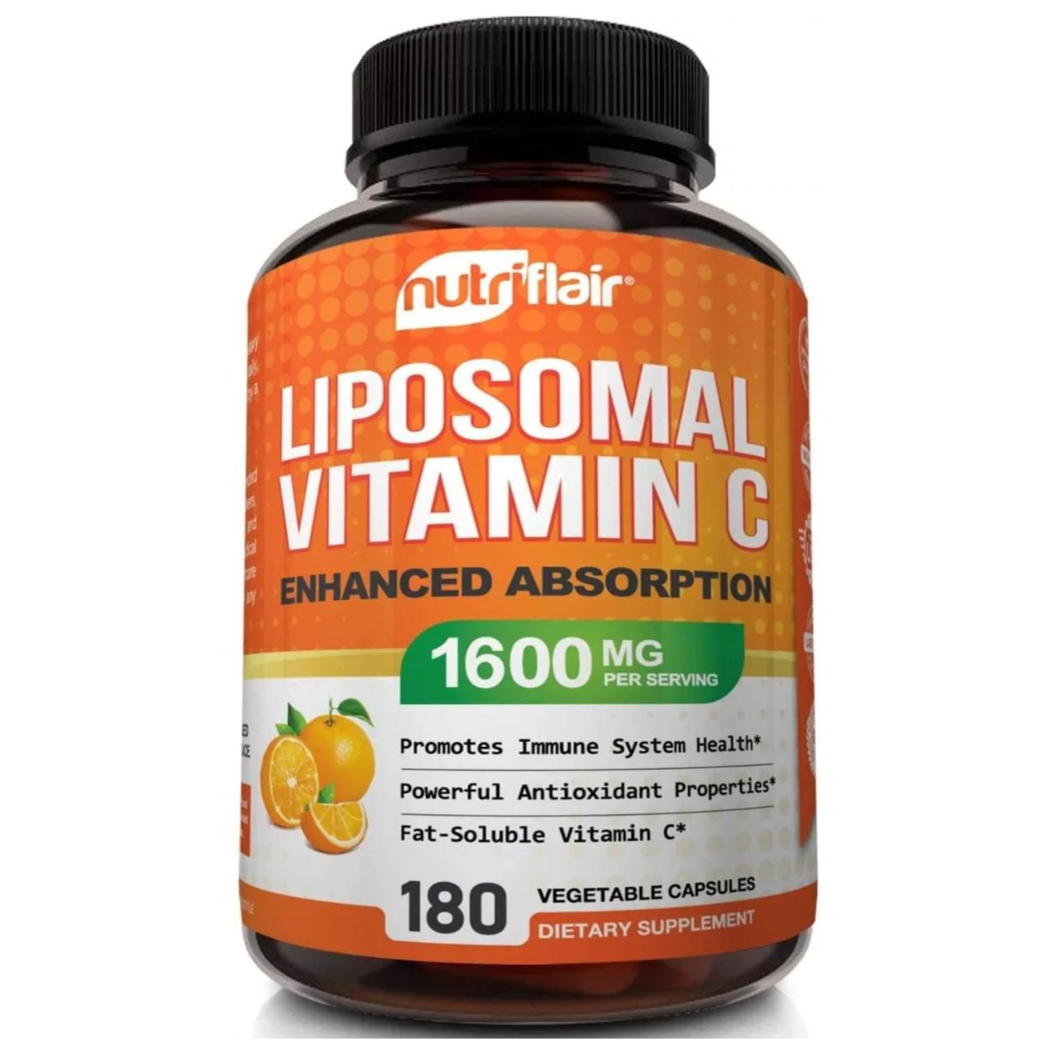 VITAMINA C LIPOSOMAL  1,600 MG 180 CAPSULAS VEGETALES SIN GMO NUTRIFLAIR